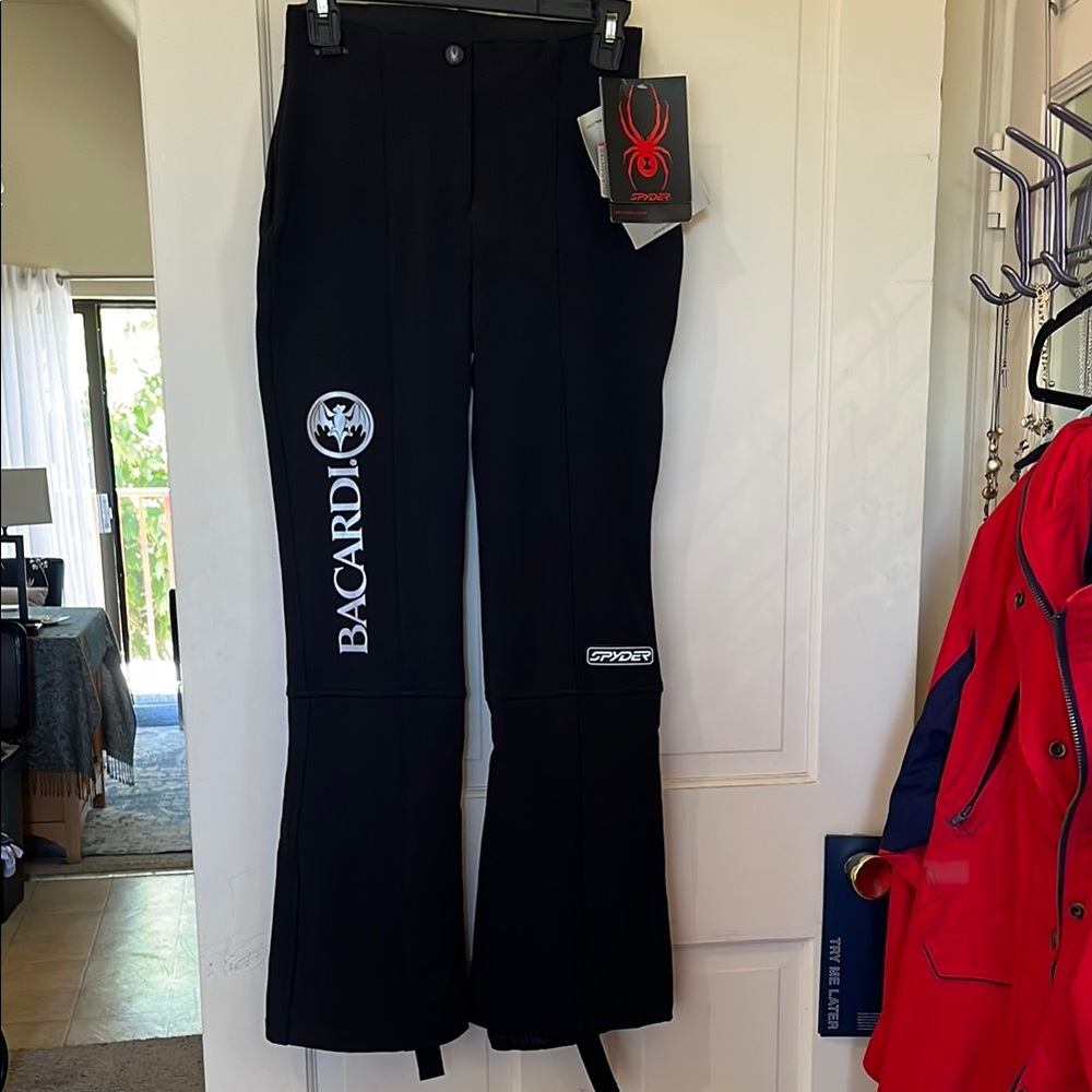 Spyder Black Ski Pants with Bacardi Logo